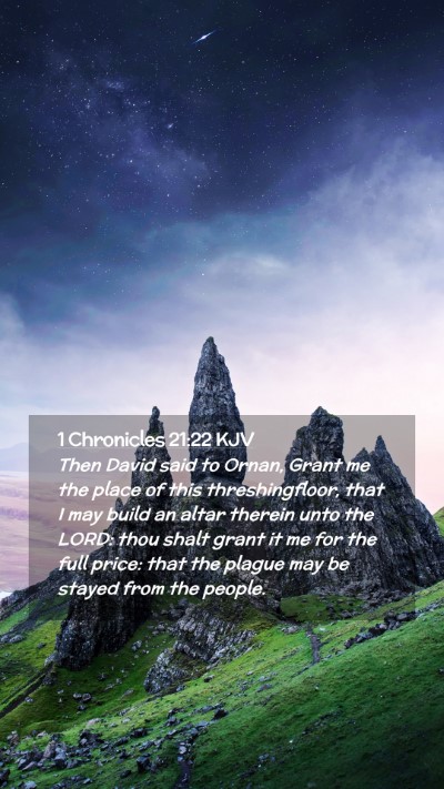 Picture 02 - 1 Chronicles 21:22 KJV Mobile Phone Wallpaper - Then David said to Ornan, Grant me the place of - Mobile Bible Verse Wallpaper
