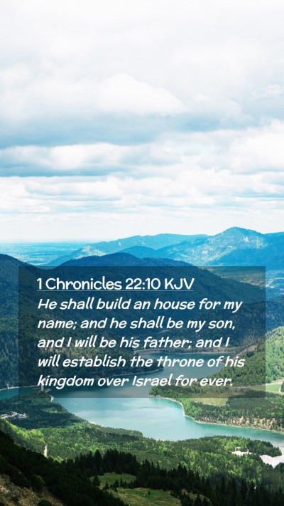 Picture 02 - 1 Chronicles 22:10 KJV Mobile Phone Wallpaper - He shall build an house for my name; and he shall - Mobile Bible Verse Wallpaper