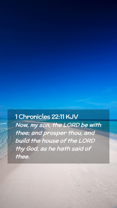 Picture 02 - 1 Chronicles 22:11 KJV Mobile Phone Wallpaper - Now, my son, the LORD be with thee; and prosper - Mobile Bible Verse Wallpaper