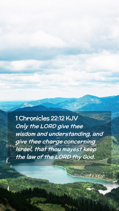 Picture 02 - 1 Chronicles 22:12 KJV Mobile Phone Wallpaper - Only the LORD give thee wisdom and understanding, - Mobile Bible Verse Wallpaper