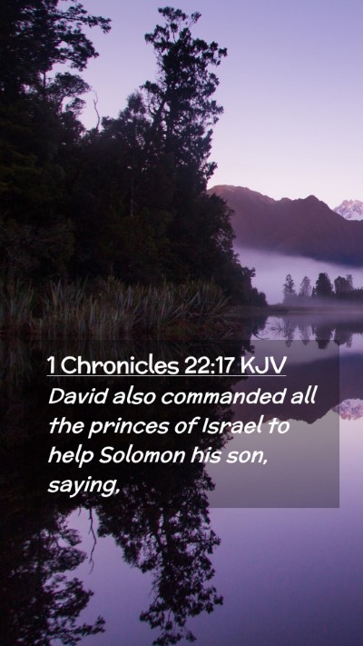 Picture 02 - 1 Chronicles 22:17 KJV Mobile Phone Wallpaper - David also commanded all the princes of Israel to - Mobile Bible Verse Wallpaper