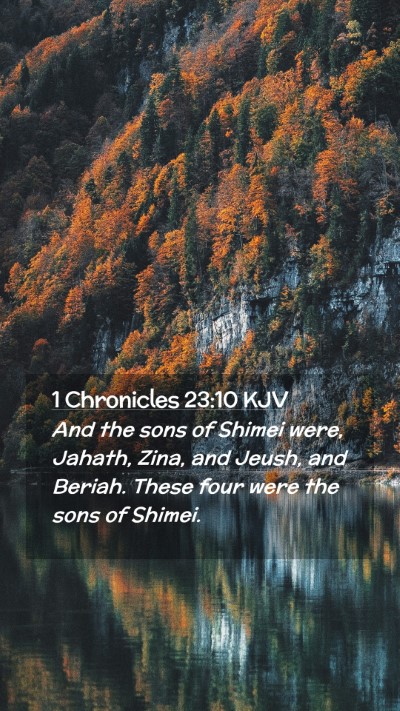 Picture 02 - 1 Chronicles 23:10 KJV Mobile Phone Wallpaper - And the sons of Shimei were, Jahath, Zina, and - Mobile Bible Verse Wallpaper