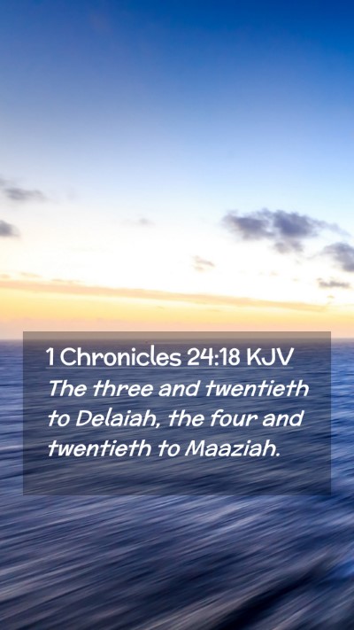 Picture 02 - 1 Chronicles 24:18 KJV Mobile Phone Wallpaper - The three and twentieth to Delaiah, the four and - Mobile Bible Verse Wallpaper