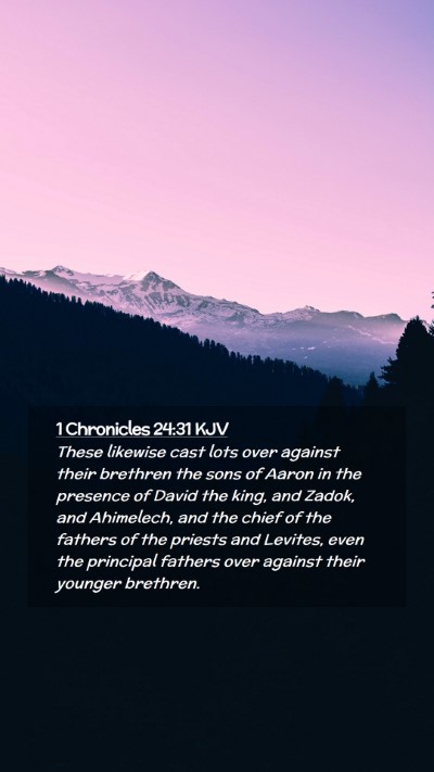Picture 02 - 1 Chronicles 24:31 KJV Mobile Phone Wallpaper - These likewise cast lots over against their - Mobile Bible Verse Wallpaper