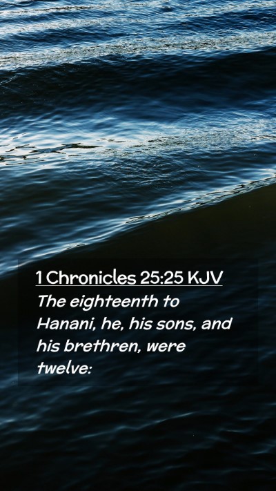 Picture 02 - 1 Chronicles 25:25 KJV Mobile Phone Wallpaper - The eighteenth to Hanani, he, his sons, and his - Mobile Bible Verse Wallpaper