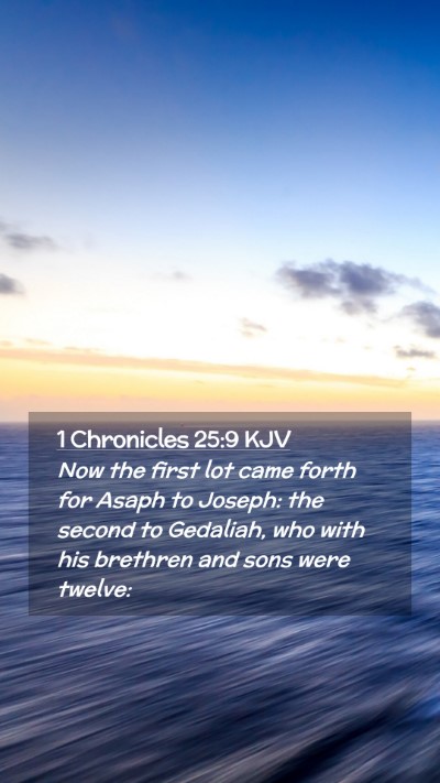 Picture 02 - 1 Chronicles 25:9 KJV Mobile Phone Wallpaper - Now the first lot came forth for Asaph to Joseph: - Mobile Bible Verse Wallpaper
