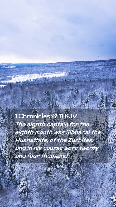 Picture 02 - 1 Chronicles 27:11 KJV Mobile Phone Wallpaper - The eighth captain for the eighth month was - Mobile Bible Verse Wallpaper