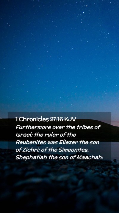 Picture 02 - 1 Chronicles 27:16 KJV Mobile Phone Wallpaper - Furthermore over the tribes of Israel: the ruler - Mobile Bible Verse Wallpaper