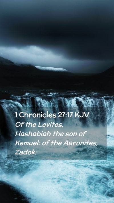 Picture 02 - 1 Chronicles 27:17 KJV Mobile Phone Wallpaper - Of the Levites, Hashabiah the son of Kemuel: of - Mobile Bible Verse Wallpaper
