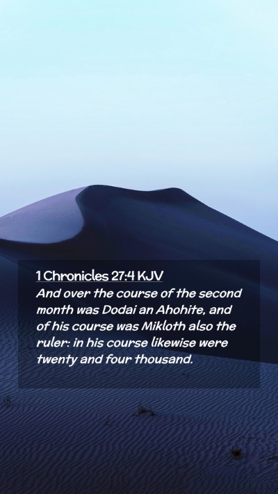 Picture 02 - 1 Chronicles 27:4 KJV Mobile Phone Wallpaper - And over the course of the second month was Dodai - Mobile Bible Verse Wallpaper