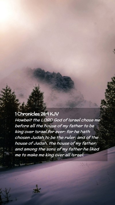Picture 02 - 1 Chronicles 28:4 KJV Mobile Phone Wallpaper - Howbeit the LORD God of Israel chose me before - Mobile Bible Verse Wallpaper