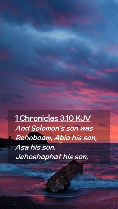 Picture 02 - 1 Chronicles 3:10 KJV Mobile Phone Wallpaper - And Solomon's son was Rehoboam, Abia his son, Asa - Mobile Bible Verse Wallpaper