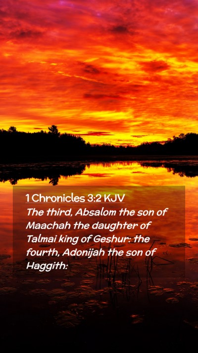 Picture 02 - 1 Chronicles 3:2 KJV Mobile Phone Wallpaper - The third, Absalom the son of Maachah the - Mobile Bible Verse Wallpaper
