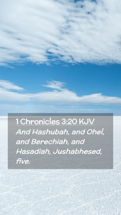 Picture 02 - 1 Chronicles 3:20 KJV Mobile Phone Wallpaper - And Hashubah, and Ohel, and Berechiah, and - Mobile Bible Verse Wallpaper
