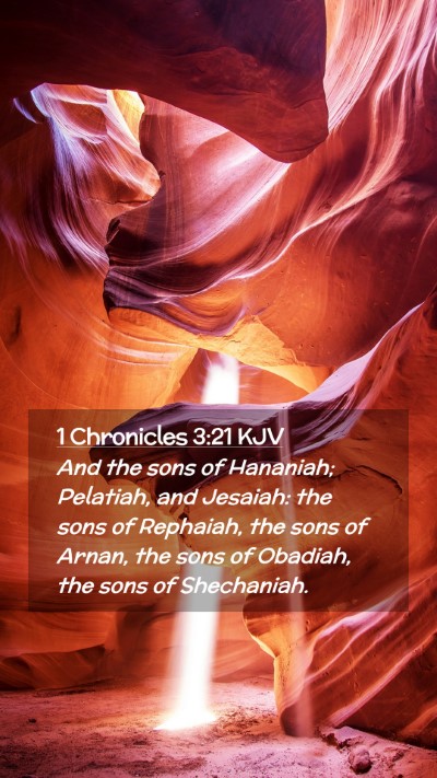 Picture 02 - 1 Chronicles 3:21 KJV Mobile Phone Wallpaper - And the sons of Hananiah; Pelatiah, and Jesaiah: - Mobile Bible Verse Wallpaper