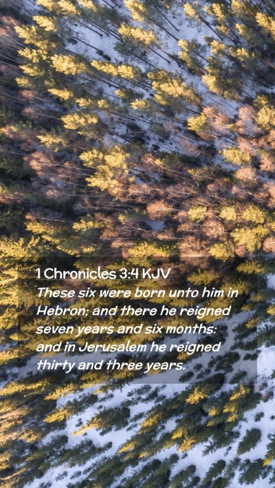 Picture 02 - 1 Chronicles 3:4 KJV Mobile Phone Wallpaper - These six were born unto him in Hebron; and there - Mobile Bible Verse Wallpaper