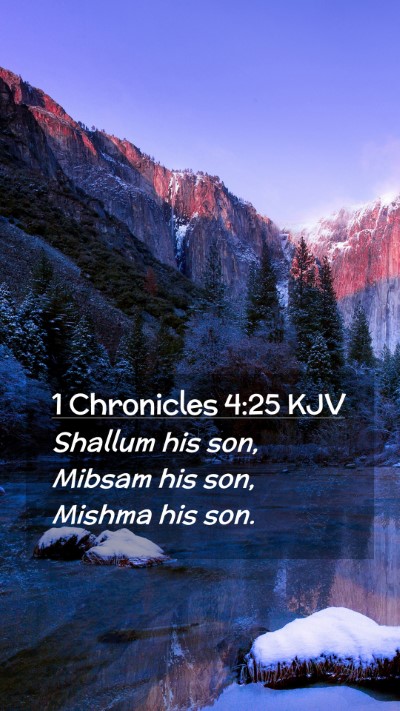 Picture 02 - 1 Chronicles 4:25 KJV Mobile Phone Wallpaper - Shallum his son, Mibsam his son, Mishma his - Mobile Bible Verse Wallpaper