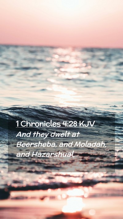 Picture 02 - 1 Chronicles 4:28 KJV Mobile Phone Wallpaper - And they dwelt at Beersheba, and Moladah, and - Mobile Bible Verse Wallpaper