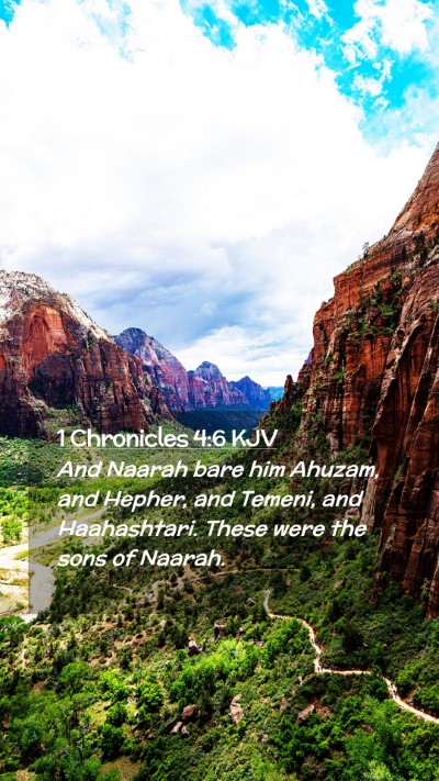 Picture 02 - 1 Chronicles 4:6 KJV Mobile Phone Wallpaper - And Naarah bare him Ahuzam, and Hepher, and - Mobile Bible Verse Wallpaper