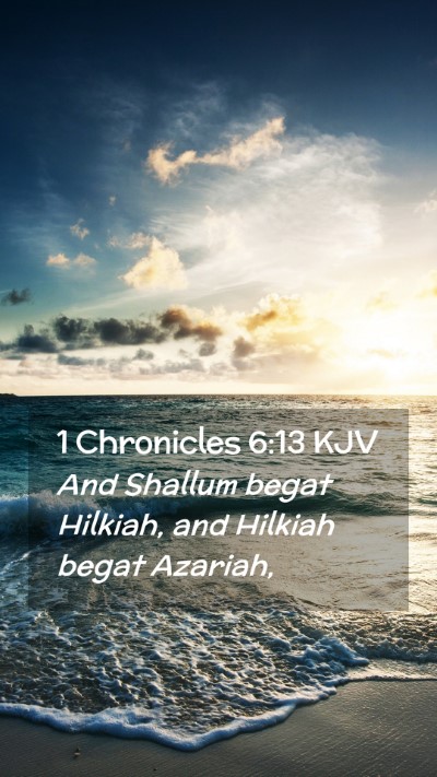 Picture 02 - 1 Chronicles 6:13 KJV Mobile Phone Wallpaper - And Shallum begat Hilkiah, and Hilkiah begat - Mobile Bible Verse Wallpaper