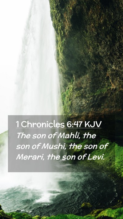 Picture 02 - 1 Chronicles 6:47 KJV Mobile Phone Wallpaper - The son of Mahli, the son of Mushi, the son of - Mobile Bible Verse Wallpaper