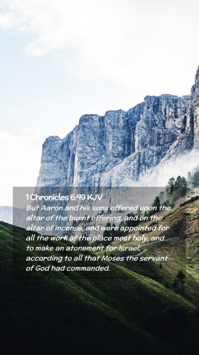 Picture 02 - 1 Chronicles 6:49 KJV Mobile Phone Wallpaper - But Aaron and his sons offered upon the altar of - Mobile Bible Verse Wallpaper