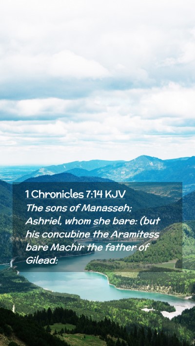 Picture 02 - 1 Chronicles 7:14 KJV Mobile Phone Wallpaper - The sons of Manasseh; Ashriel, whom she bare: - Mobile Bible Verse Wallpaper