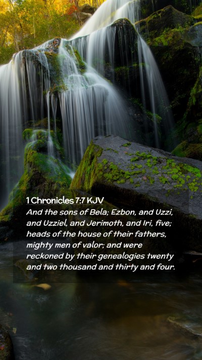 Picture 02 - 1 Chronicles 7:7 KJV Mobile Phone Wallpaper - And the sons of Bela; Ezbon, and Uzzi, and - Mobile Bible Verse Wallpaper