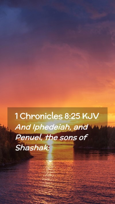 Picture 02 - 1 Chronicles 8:25 KJV Mobile Phone Wallpaper - And Iphedeiah, and Penuel, the sons of - Mobile Bible Verse Wallpaper
