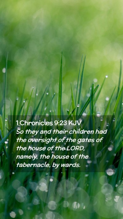 Picture 02 - 1 Chronicles 9:23 KJV Mobile Phone Wallpaper - So they and their children had the oversight of - Mobile Bible Verse Wallpaper