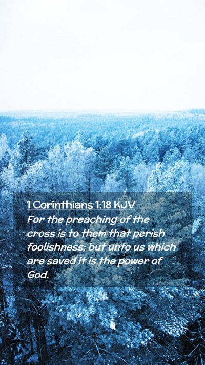 Picture 02 - 1 Corinthians 1:18 KJV Mobile Phone Wallpaper - For the preaching of the cross is to them that - Mobile Bible Verse Wallpaper