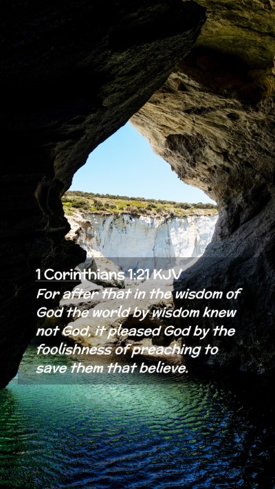 Picture 02 - 1 Corinthians 1:21 KJV Mobile Phone Wallpaper - For after that in the wisdom of God the world by - Mobile Bible Verse Wallpaper