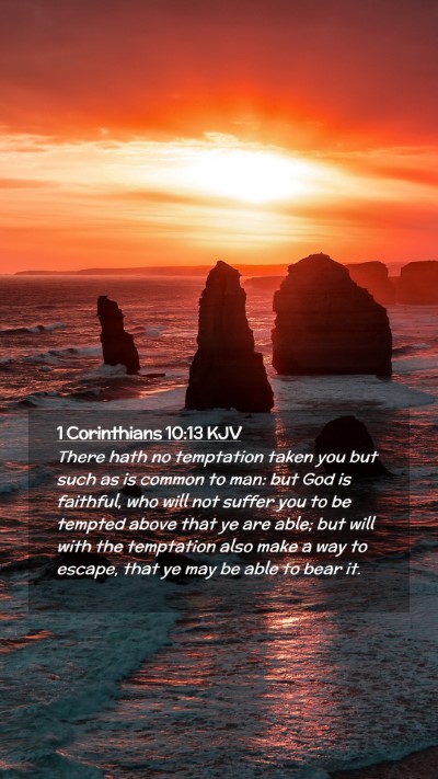 Picture 02 - 1 Corinthians 10:13 KJV Mobile Phone Wallpaper - There hath no temptation taken you but such as is - Mobile Bible Verse Wallpaper