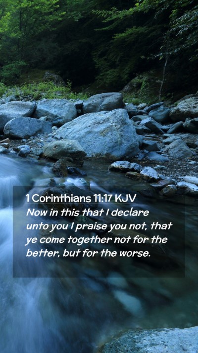 Picture 02 - 1 Corinthians 11:17 KJV Mobile Phone Wallpaper - Now in this that I declare unto you I praise you - Mobile Bible Verse Wallpaper