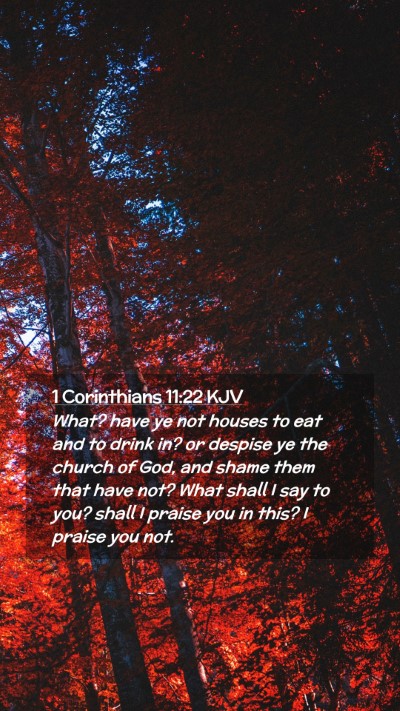 Picture 02 - 1 Corinthians 11:22 KJV Mobile Phone Wallpaper - What? have ye not houses to eat and to drink in? - Mobile Bible Verse Wallpaper