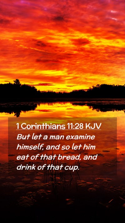 Picture 02 - 1 Corinthians 11:28 KJV Mobile Phone Wallpaper - But let a man examine himself, and so let him eat - Mobile Bible Verse Wallpaper