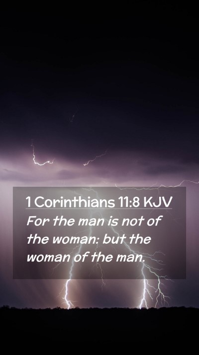 Picture 02 - 1 Corinthians 11:8 KJV Mobile Phone Wallpaper - For the man is not of the woman: but the woman of - Mobile Bible Verse Wallpaper