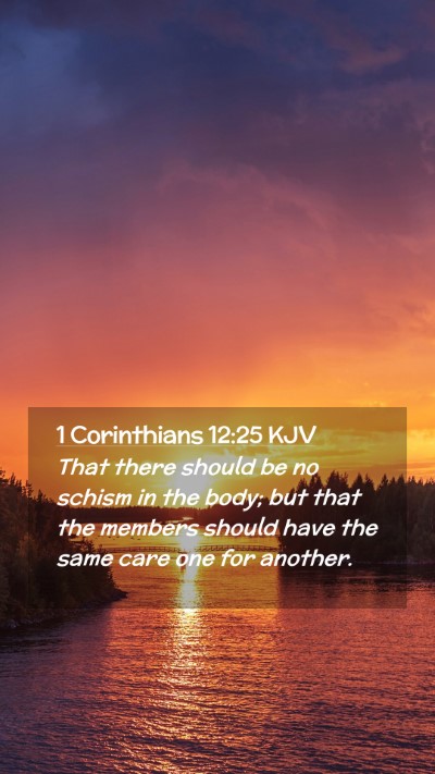 Picture 02 - 1 Corinthians 12:25 KJV Mobile Phone Wallpaper - That there should be no schism in the body; but - Mobile Bible Verse Wallpaper