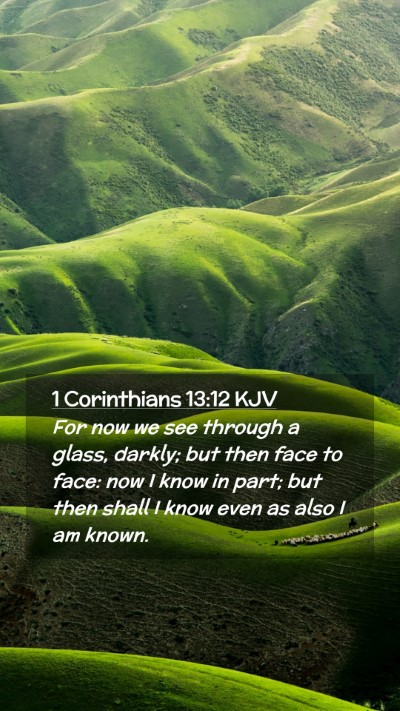 Picture 02 - 1 Corinthians 13:12 KJV Mobile Phone Wallpaper - For now we see through a glass, darkly; but then - Mobile Bible Verse Wallpaper