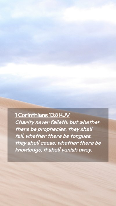 Picture 02 - 1 Corinthians 13:8 KJV Mobile Phone Wallpaper - Charity never faileth: but whether there be - Mobile Bible Verse Wallpaper