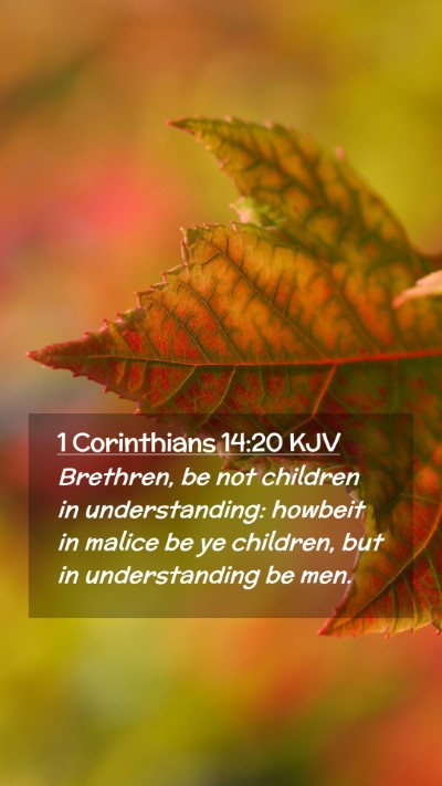 Picture 02 - 1 Corinthians 14:20 KJV Mobile Phone Wallpaper - Brethren, be not children in understanding: - Mobile Bible Verse Wallpaper