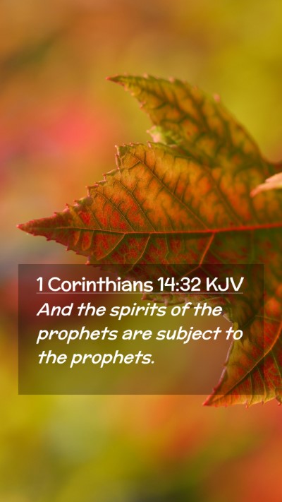 Picture 02 - 1 Corinthians 14:32 KJV Mobile Phone Wallpaper - And the spirits of the prophets are subject to - Mobile Bible Verse Wallpaper