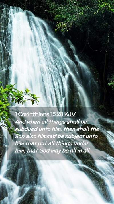 Picture 02 - 1 Corinthians 15:28 KJV Mobile Phone Wallpaper - And when all things shall be subdued unto him, - Mobile Bible Verse Wallpaper