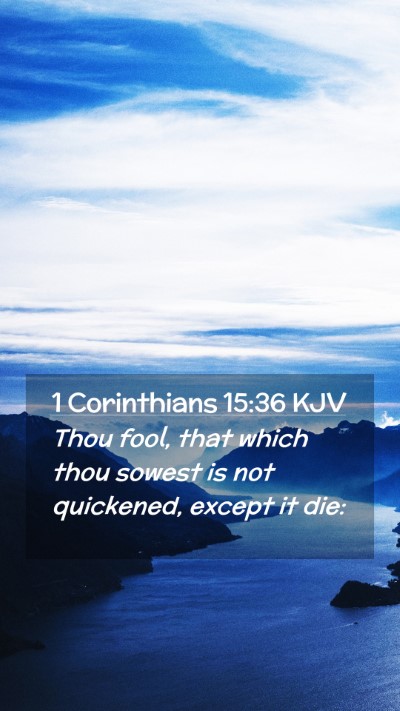 Picture 02 - 1 Corinthians 15:36 KJV Mobile Phone Wallpaper - Thou fool, that which thou sowest is not - Mobile Bible Verse Wallpaper