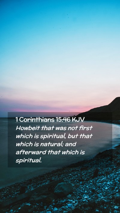 Picture 02 - 1 Corinthians 15:46 KJV Mobile Phone Wallpaper - Howbeit that was not first which is spiritual, - Mobile Bible Verse Wallpaper