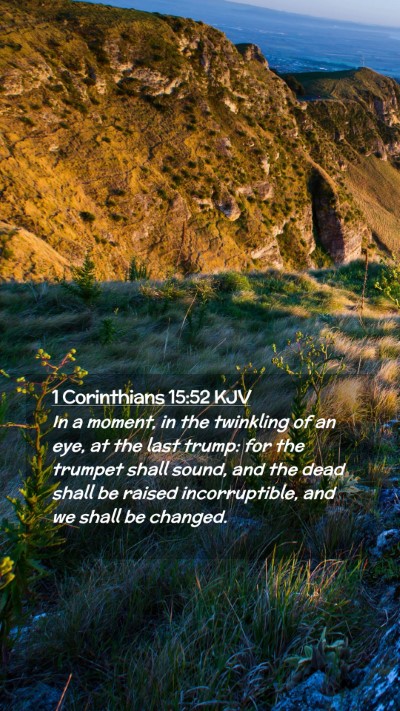 Picture 02 - 1 Corinthians 15:52 KJV Mobile Phone Wallpaper - In a moment, in the twinkling of an eye, at the - Mobile Bible Verse Wallpaper
