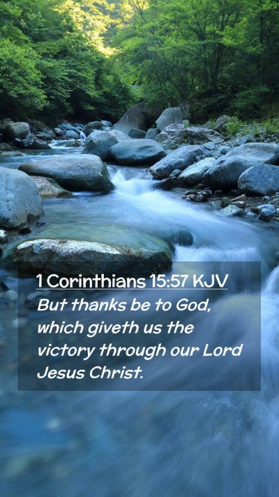 Picture 02 - 1 Corinthians 15:57 KJV Mobile Phone Wallpaper - But thanks be to God, which giveth us the victory - Mobile Bible Verse Wallpaper
