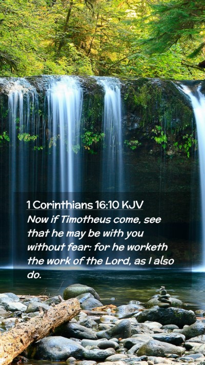 Picture 02 - 1 Corinthians 16:10 KJV Mobile Phone Wallpaper - Now if Timotheus come, see that he may be with - Mobile Bible Verse Wallpaper