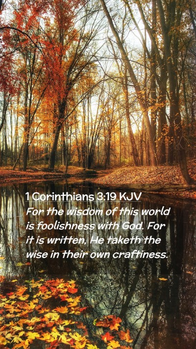 Picture 02 - 1 Corinthians 3:19 KJV Mobile Phone Wallpaper - For the wisdom of this world is foolishness with - Mobile Bible Verse Wallpaper