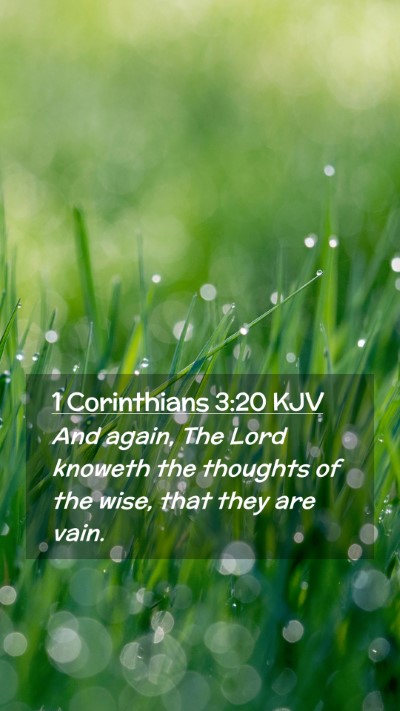 Picture 02 - 1 Corinthians 3:20 KJV Mobile Phone Wallpaper - And again, The Lord knoweth the thoughts of the - Mobile Bible Verse Wallpaper
